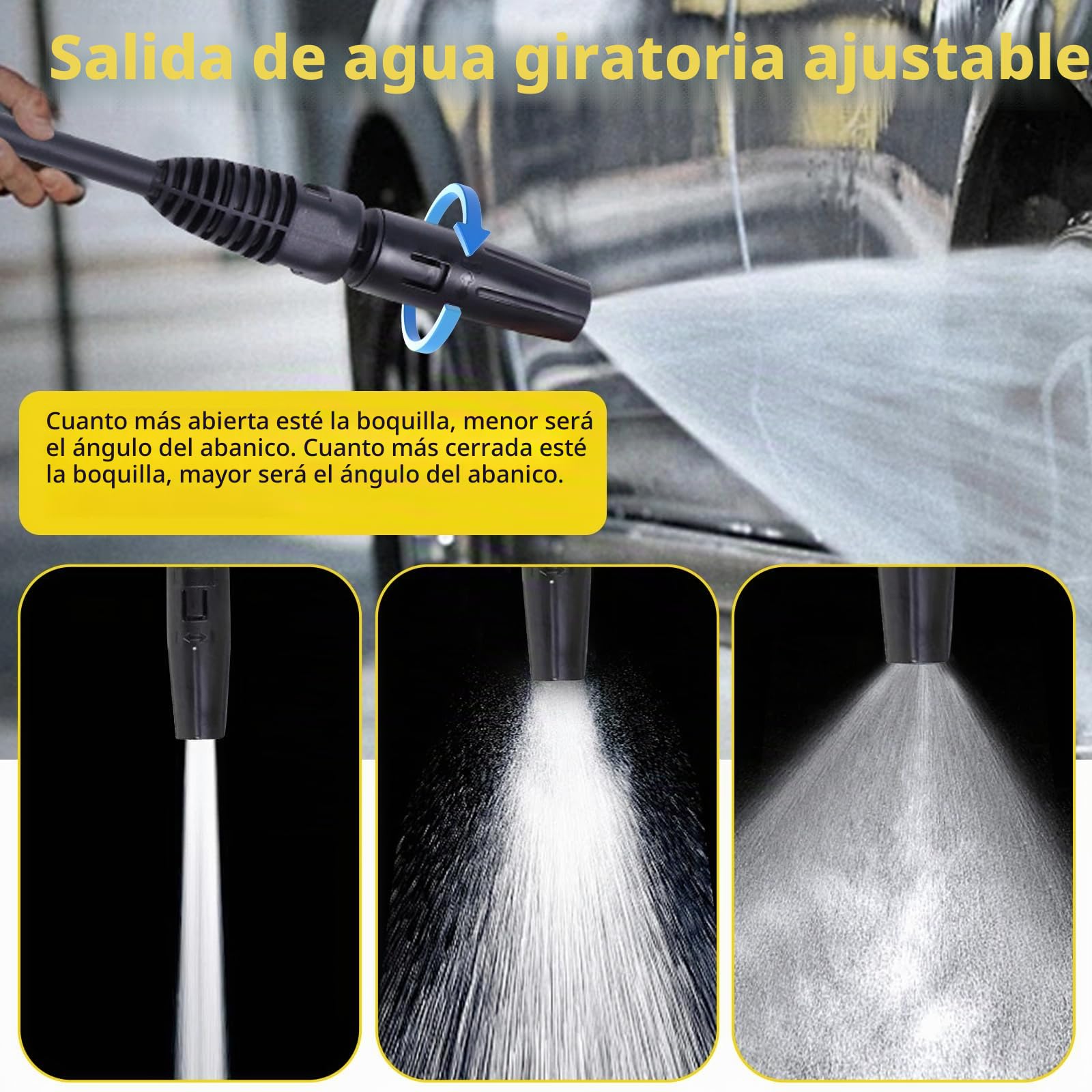Pistola de repuesto y lanza de alta presión para Karcher K2, K3, K4, K5, K6, K7, boquilla de cabezal de pulverización ajustable, conexión rápida, 150 bares