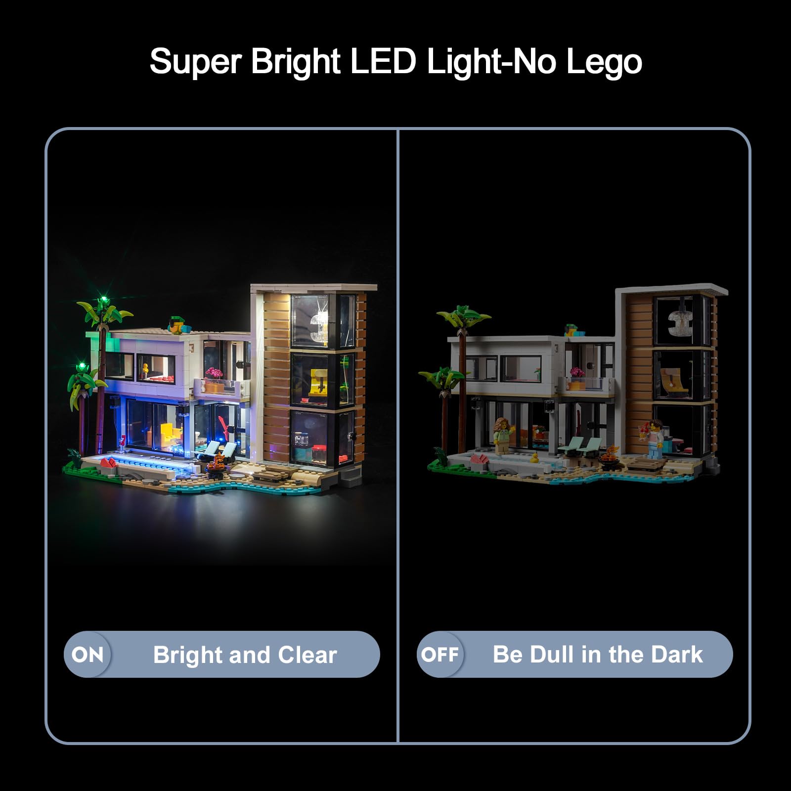 Led Light Set for Lego 31153 Modern House (No Lego), Decoration Lighting Set for Lego Modern House Creative Toys - Image 3