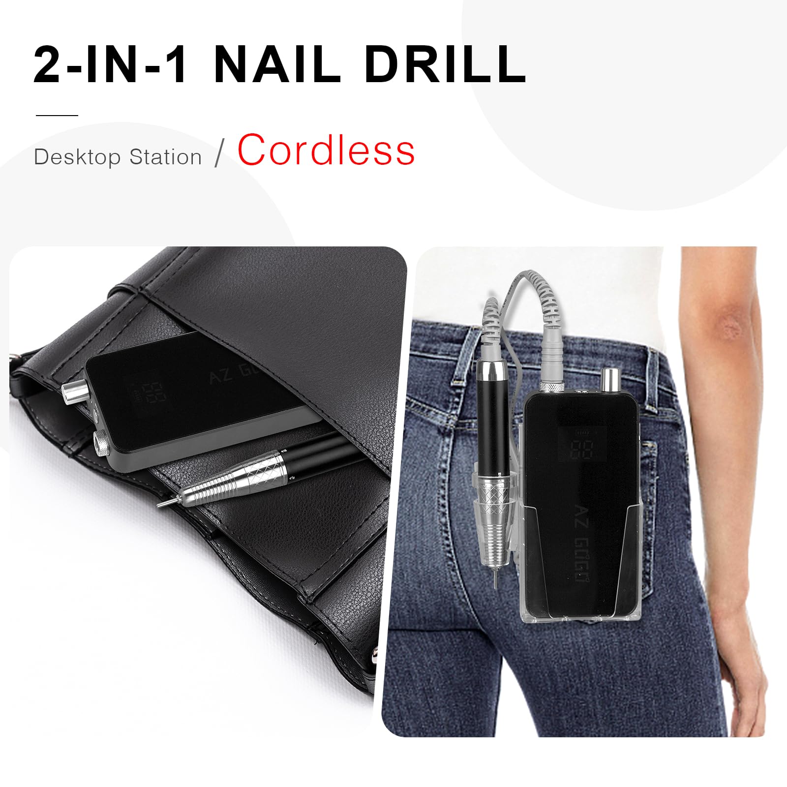 Amazon.com: 2-in-1 Brushless Nail Drill, AZ GOGO 35000RPM