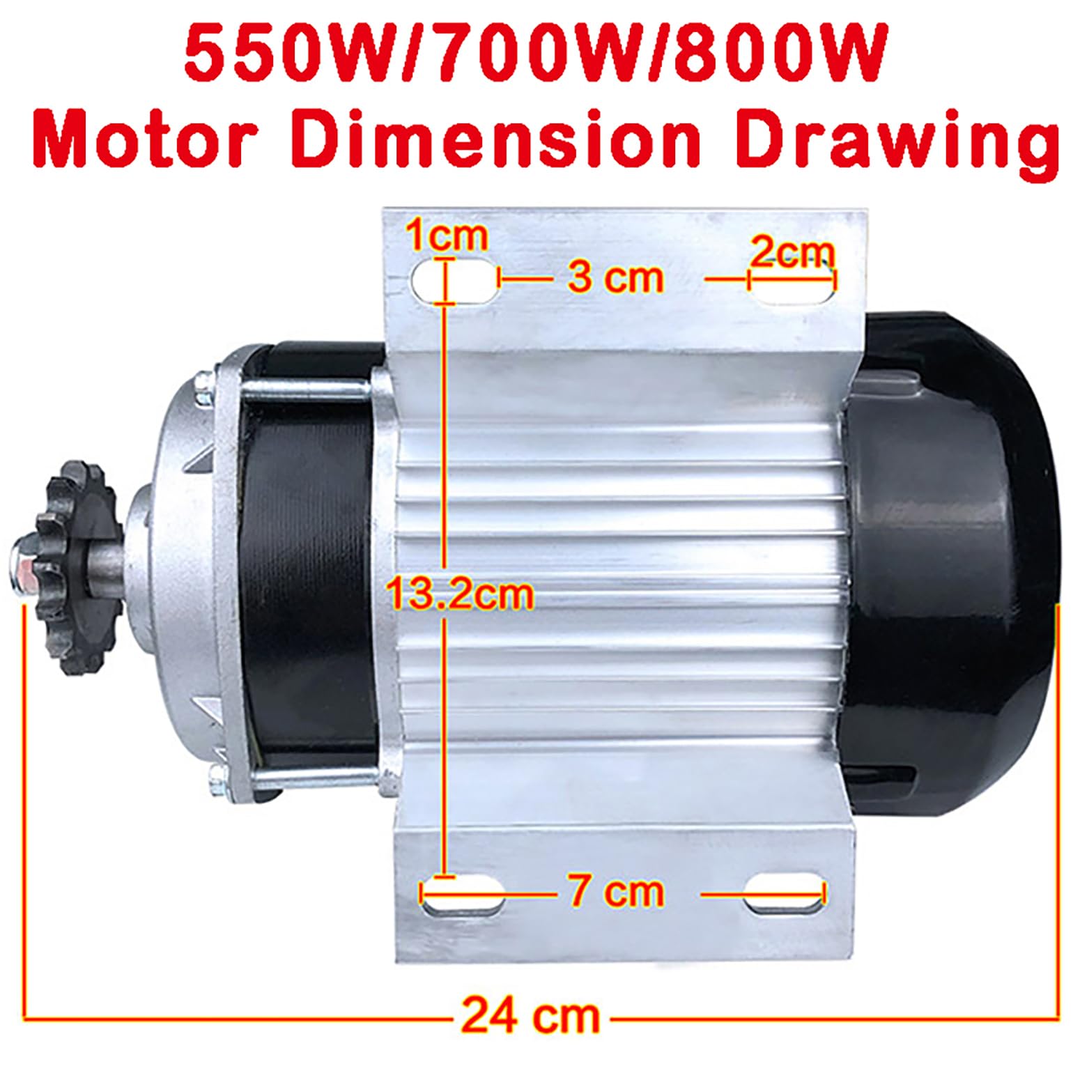 550W / 700W / 800W / 1000W Elektrischer Bürstenloser Motor Mit 14-Zähnigem 420er Zahnrad, 48V / 60V Elektrischer Dreiradmotor Für DIY Dreirad, E-Bikes, Futterautomaten