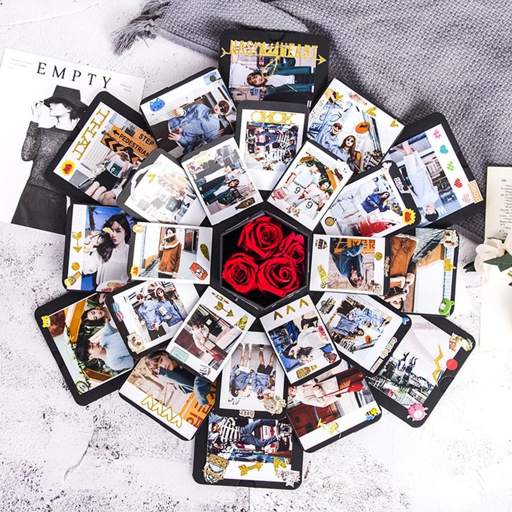 Explosion DIYボックス サプライズ爆発ラブボックス ハンドメイドフォトボックス 誕生日プレゼント/記念日/母の日/ウェデ