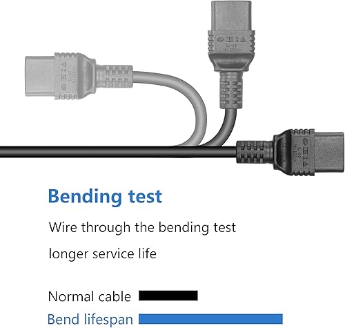 Miniatura 4 de SinLoon Cable de alimentación IEC 320 C20 a C13+C19, adaptador divisor C20 macho a C13+C19 Y Cable de alimentación para computadora, plasma, TV,