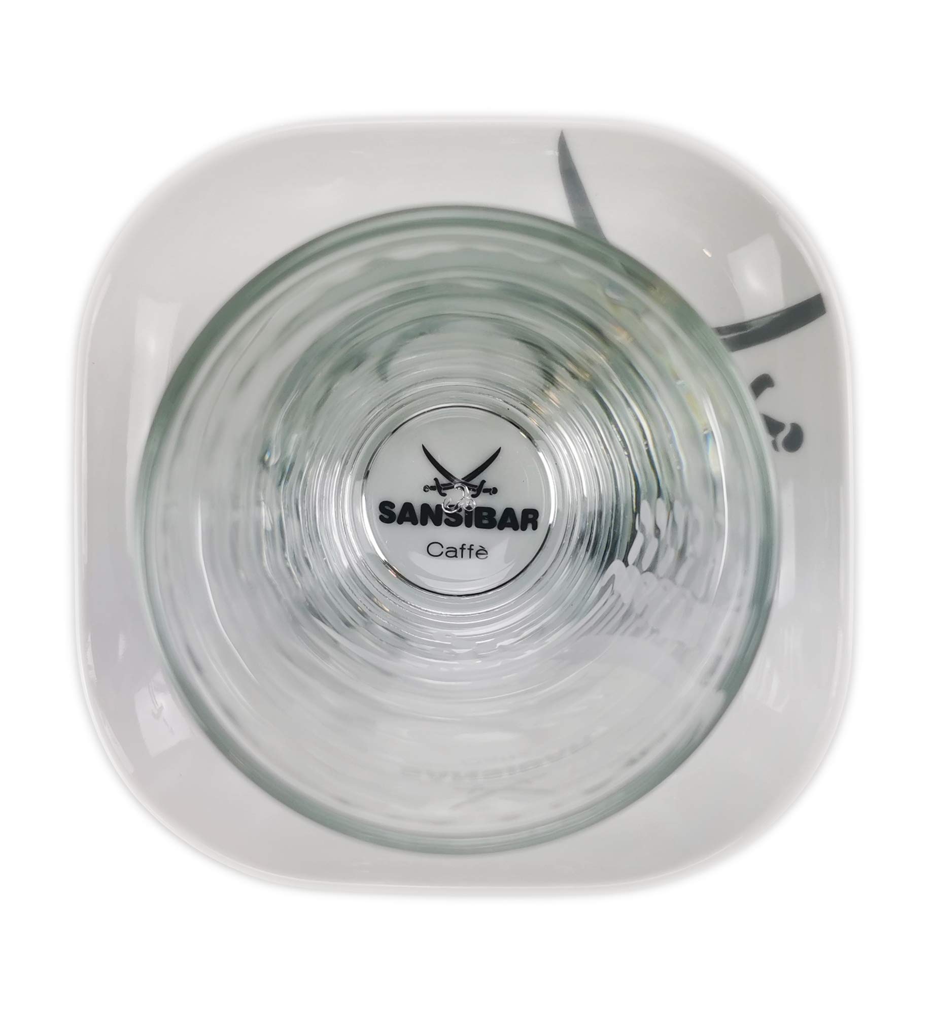 4er-Set Kaffee-TASSEN mit Untertassen, dickwandig aus Porzellan, von Sansibar, 200ml