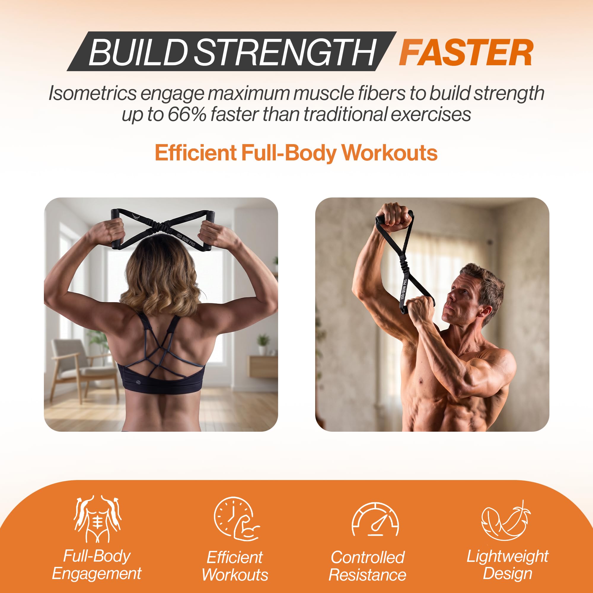 Bullworker Iso-Bow Pro Pair Isometrisches Trainingsgerät – Selbstwiderstands-Stretch-Gurt, Trainingsgerät, tragbare Heim-Fitnessgurte für Yoga, Pilates, Mobilitäts- und Krafttraining