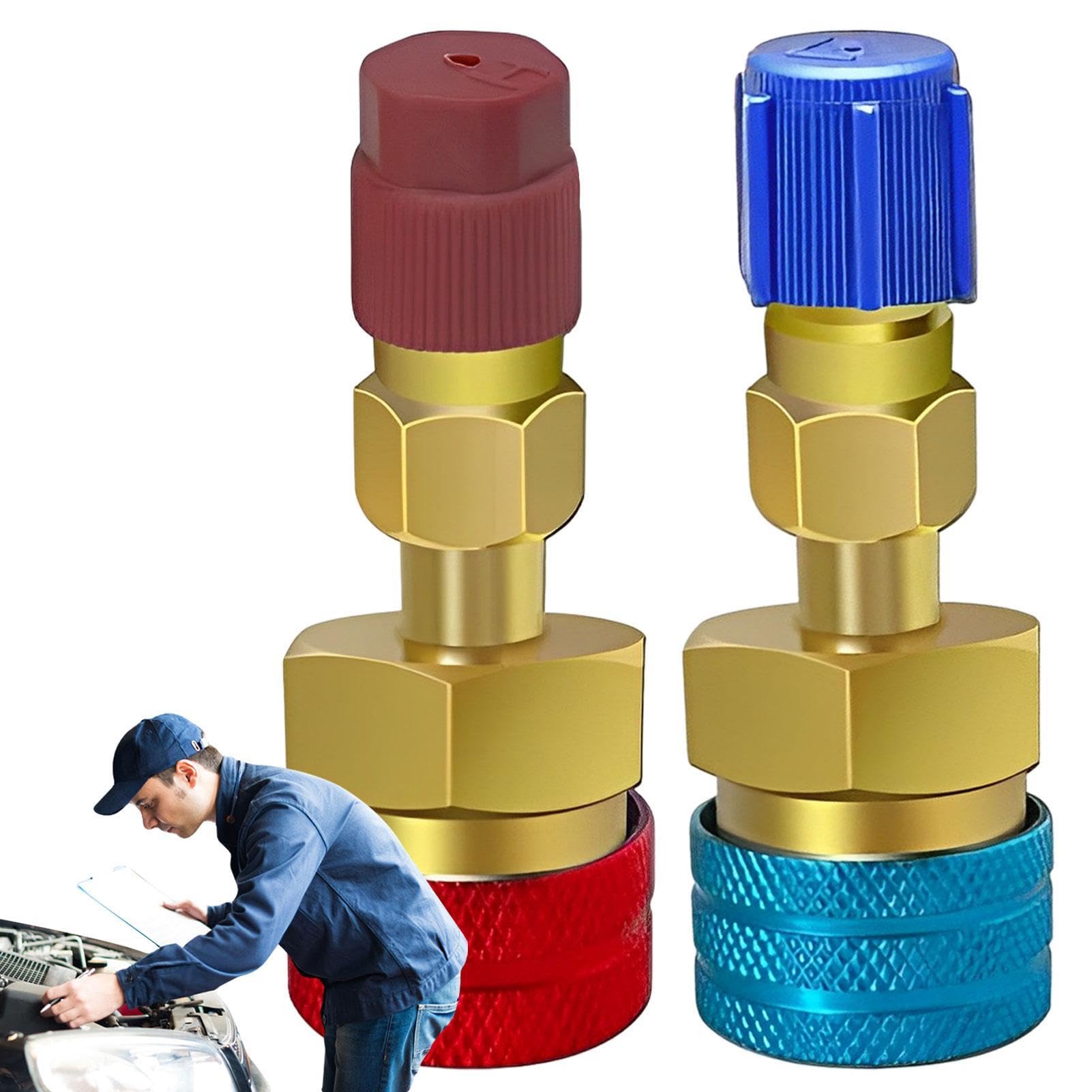 Adattatore refrigerante – Connettore R1234yf R134a, adattatore aria condizionata refrigerante | Kit di conion connettore laterale alto e basso adattatore, kit connettore tubo calibro