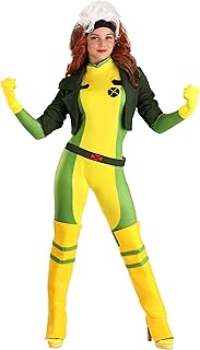 Jazwares Marvel Women's Premium X-Men Rogue Costume - Classic Animated Series Yellow & Green Bodysuit w/Jacket - Buy now