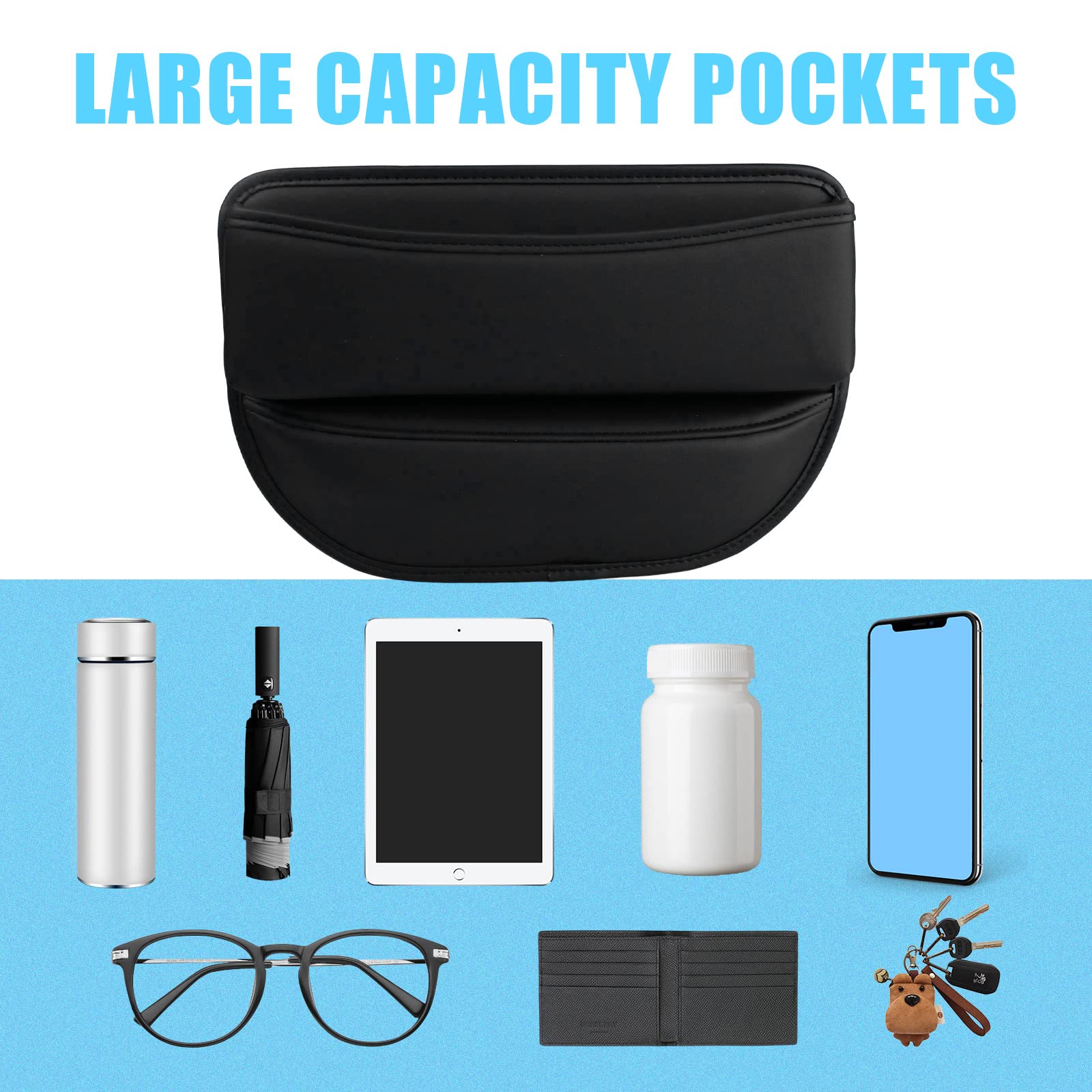 PU-lederen autostoel-organizer, universele autostoelorganizer, multifunctionele bekerhouder, opbergbox, console, zijvak, auto-organizer voor mobiele telefoon, zonnebril, zwart kopen | Baby / Geboorte