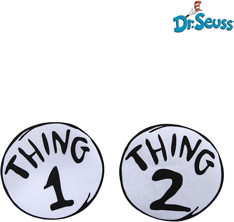 Dr. Seuss Cat in the Hat Thing 1 & 2 Large Iron-On Patches Set for Adults & Kids - Officially Licensed Costume Accessory