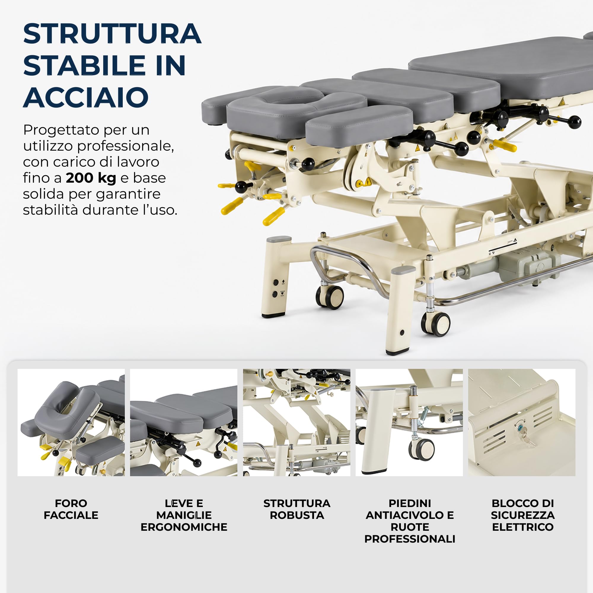 Lettino Chiropratico Elettrico 7 Sezioni con Drop Toracico/Pelvico