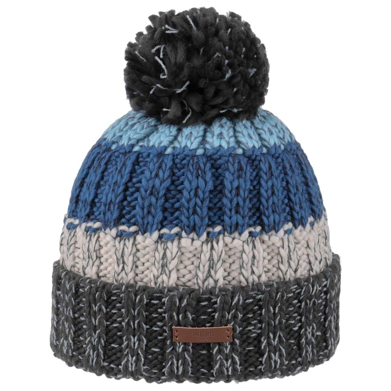 Men's Barts Wilhelm Beanie - Charcoal - Size Os - Fleece Headband - Knitted - Bobble Hat - Walking - Camping - Casual - Pom Pom
