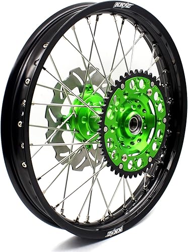 Miniatura 5 de KKE Ruedas de radios Enduro de 18" 21" para KAWASAKI KX125  KX250 1993-2002 Discos Completo Juego de Llantas, Verde
