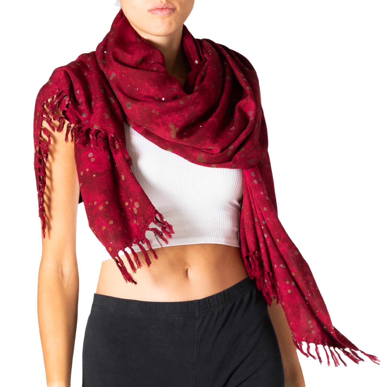 Panasiam Unisex Dark Red Scarf Starlit, Xl
