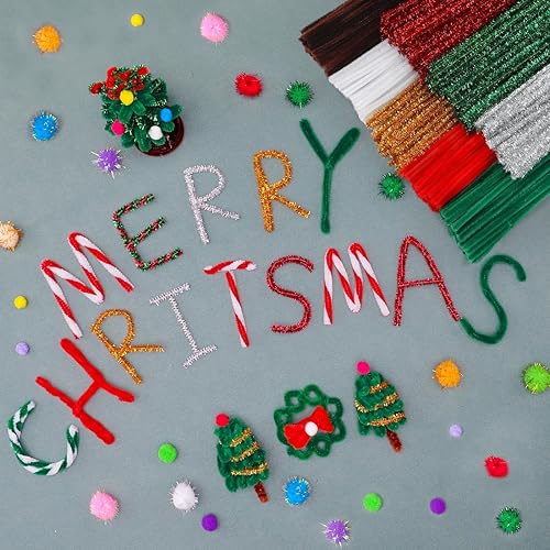Miniatura 3 de Eppingwin 180 limpiapipas, limpiadores de pipas de Navidad, suministros de manualidades, tallos de felpilla para proyectos de manualidades (colores