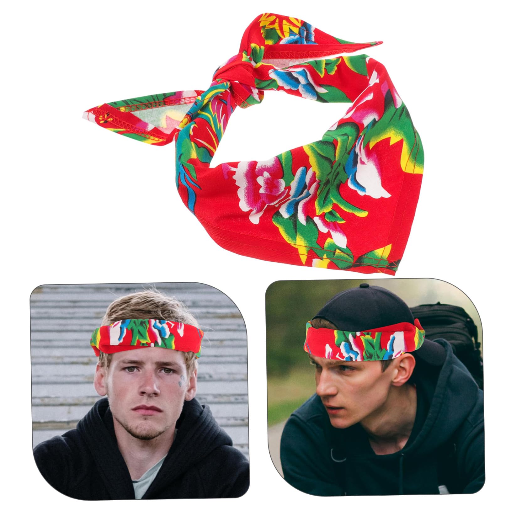 4 Pezzi Sciarpa Da Ciclismo All'Aperto Delicata Bandana Triangolo Bandana Per Gli Uomini Stampa Floreale Bandana Decorativa Bandana Sportiva Da Ciclismo Ragazze Bandana Di