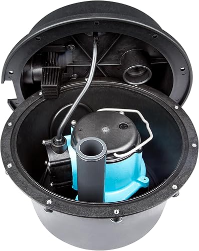 Miniatura 8 de Little Giant WRSC-6 115 voltios, 13 HP, 2760 GPH compacto bajo el fregadero Drainosaurio sistema automático de sumiderolavabo con cable de 10 pies,