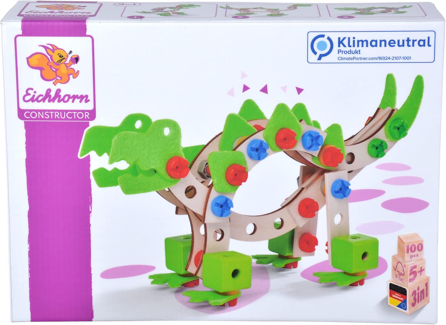 Eichhorn 100039201 EH Constructor, Dinosaur, Multicoloured