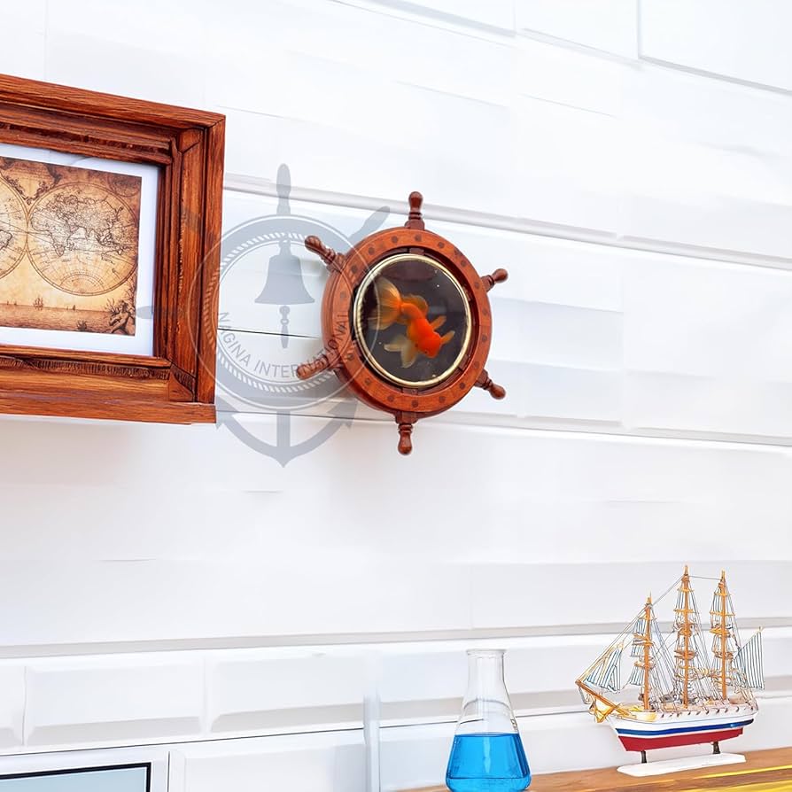 Nagina International 船の舵 18インチ　インテリア Amazon.com: Nagina International Nautical Handcrafted Wooden