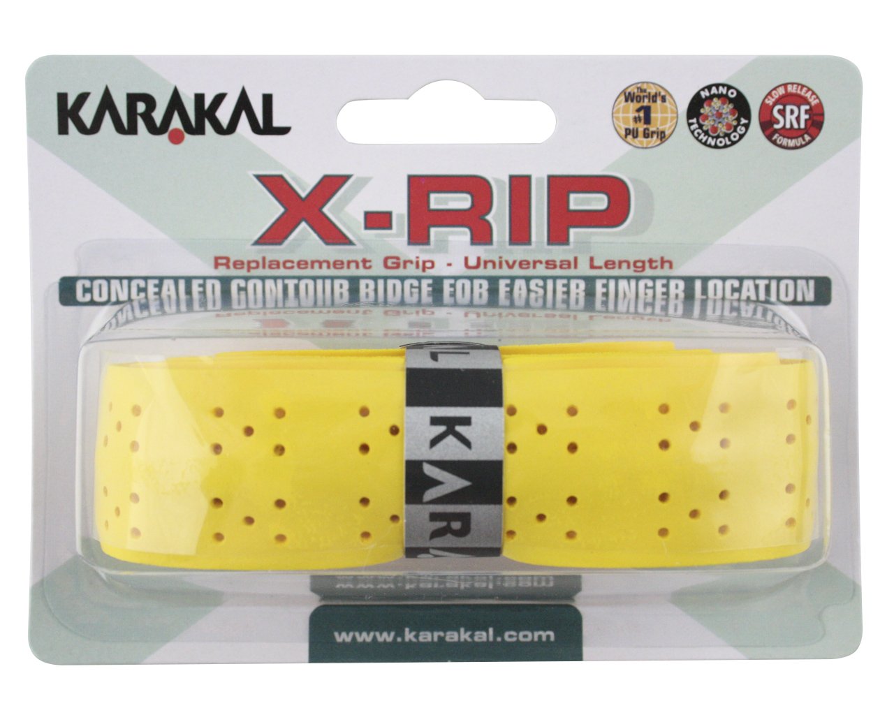 Karakal X-Rip Replacement Grip - Tennis - Badminton - Squash (Yellow)