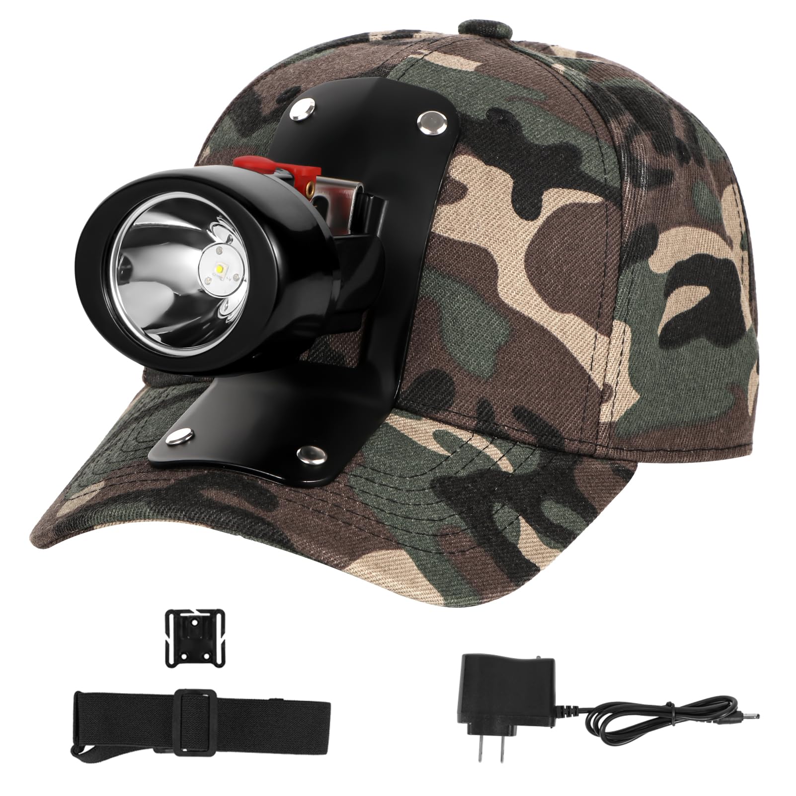 Vanvale High Lumens LED Mining Headlamp with Hat - Waterproof, Durable, Long-Lasting Rechargeable Headlight, Adjustable Strap, Perfect for Miners
