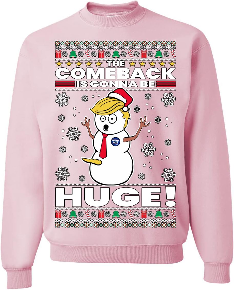 Wild Bobby Comeback Is Gonna Be Huge Funny Snowman Ugly Christmas Sweater Unisex Crewneck Sweatshirt