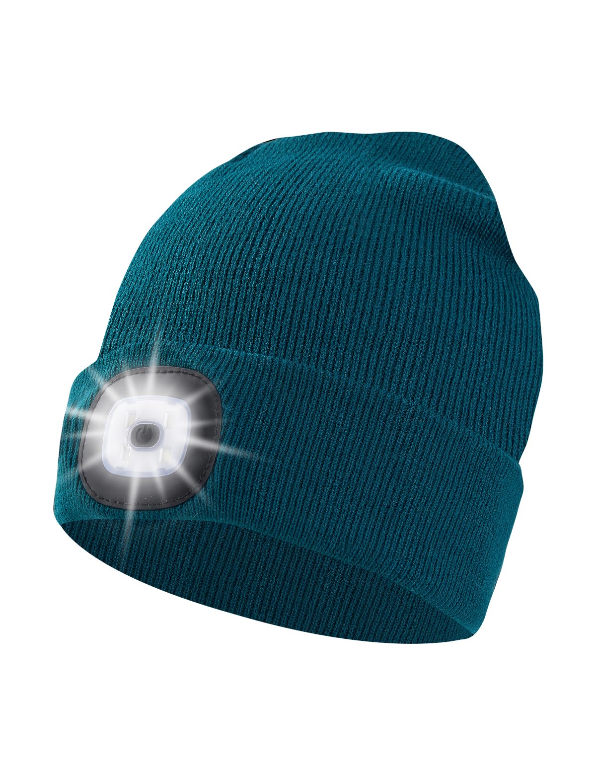 KeainsUnisex Beanie Hat with Light, USB Rechargeable LED Headlamp Cap Warm Knit Hats for Winter Safety，Gifts for Men Women Dad