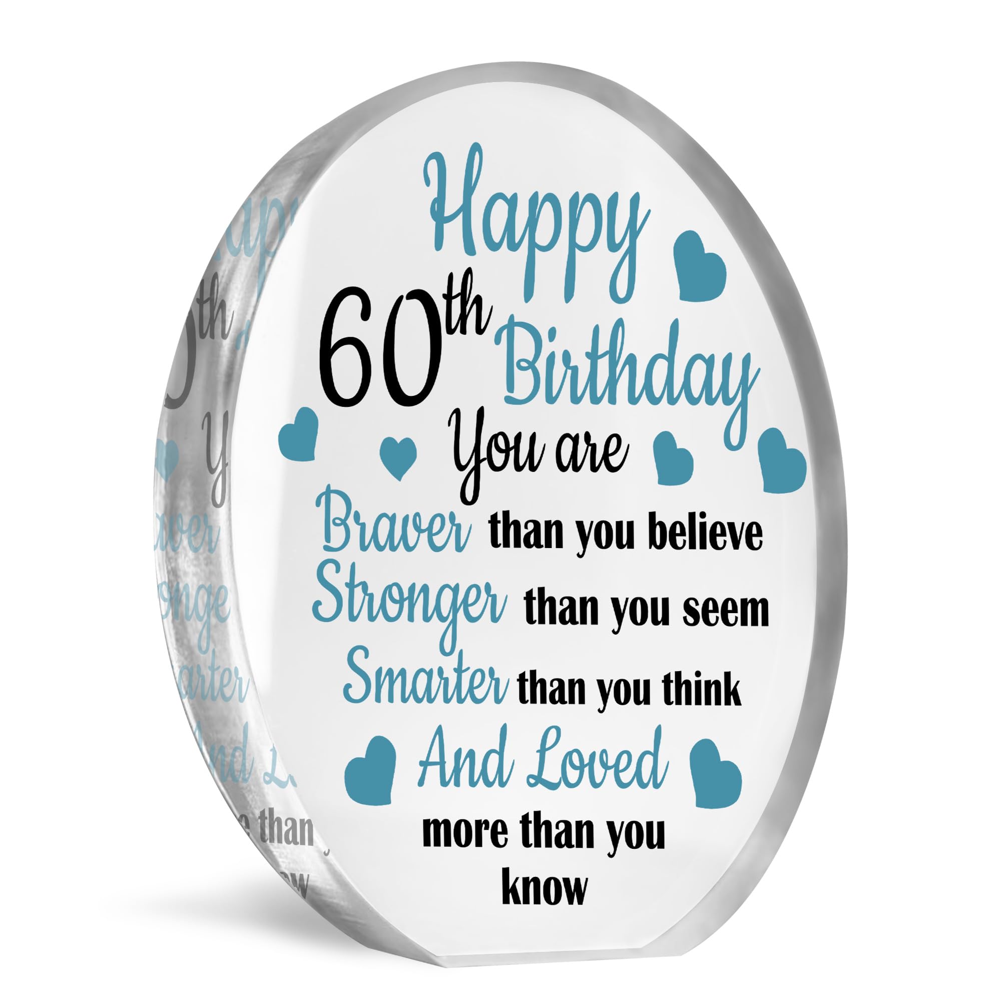 Red Ocean 60th Birthday Gifts For Dad Uncle Son Grandad Acrylic Plaque Keepsake Gift for Him Brother 60th Birthday Presents Birthday Gifts for 60th Dad Uncle Son Brother Gift For Men