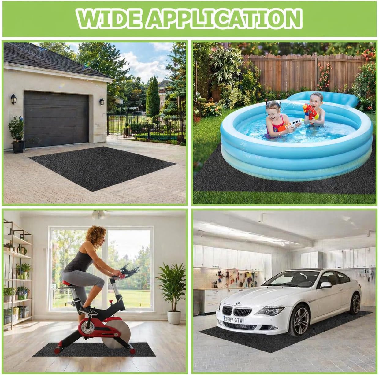 POOLTALE 6.2 x 8FT Shed Floor Mat, Outdoor Storage Shed Mat with PE Backing for Dust, Oil, Waterproof Nonslip Durable Protector Rug for Carport Patio Garage Garden, Storage Shed Not Included