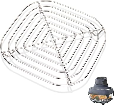 Crisper Rack for Ninja Crispi Air Fryer FN101,Stainless Steel Air Fryer Grill Rack for Ninja Crispi 2.5Qt and 4QT Glass Container, Air Fryer Tray Plate Accessories Replacement Parts, Food Grade