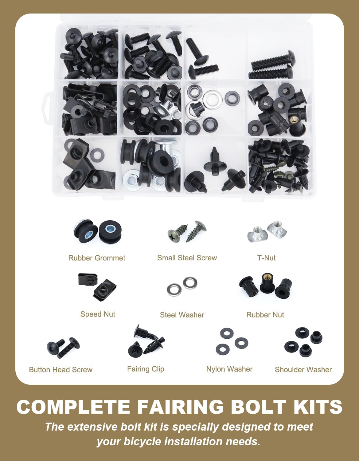 Full Sets Fairing Bolts Kit Compatible with GSX-R600 GSX-R750 2006-2007 GSXR600 GSXR750 GSX-R 600 GSX-R 750 Complete Fairing Cowling Screws Mounting Bolt Cowling Screw Nut Fasteners