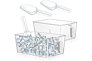 Havawish 2-Set Ice Bin: Freezer-Friendly Ice Storage with Scoop