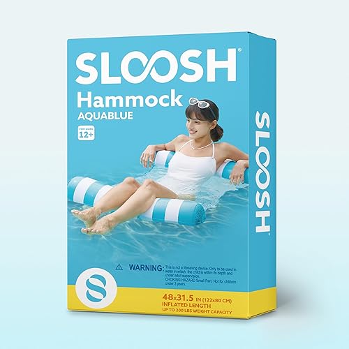 Miniatura 8 de SLOOSH Hammock Pool Floats Adults, 4-in-1 Multi-Purpose Inflatable Pool Floaties PVC Water Hammock Lounge Floaties