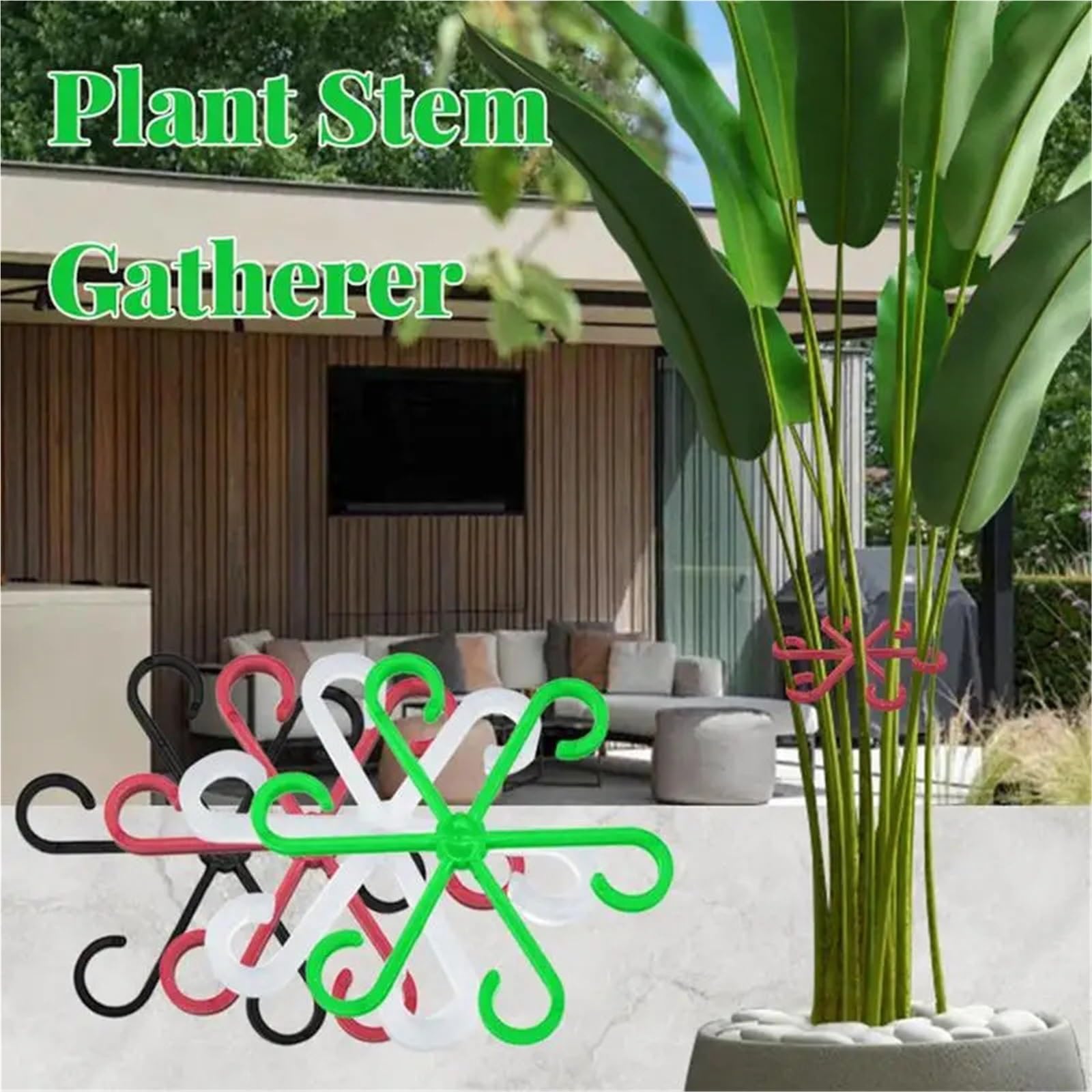Kletterpflanzen-Stützclips, Blumenstiel-Sammlung, Befestigungsrahmen, Gartengeräte, Zweige für Tomaten, Kletterpflanzen, Schwarz, 80 Stück, 320 Stück