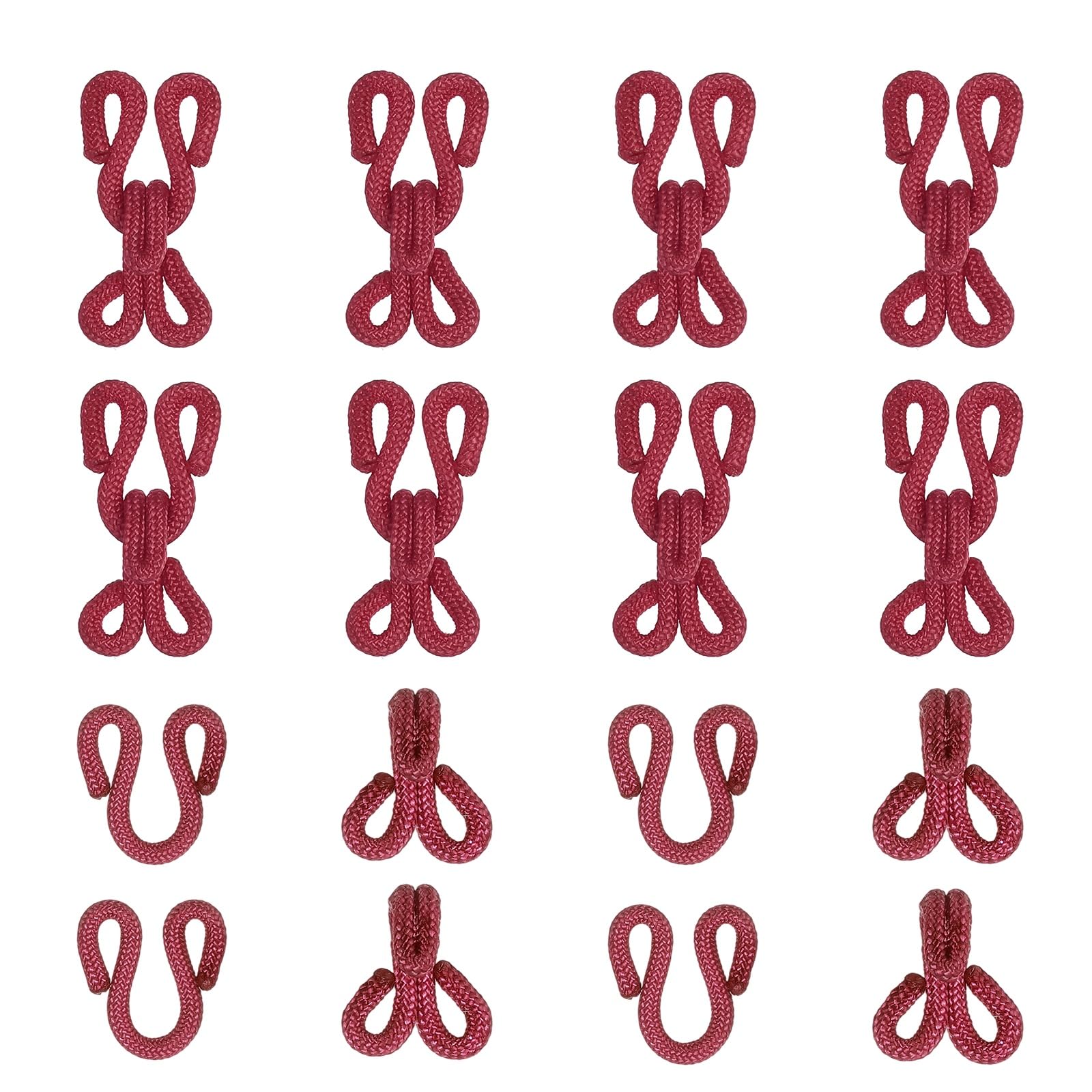 YELARXI Sewing Hooks and Eyes, 28mm Covered Hook Eye Sewing Closure Fasteners Sew on Snaps Fit for Bra Clothing Replacement Trousers Skirt Clothing DIY Craft (10 Pack, Burgundy) — image 1