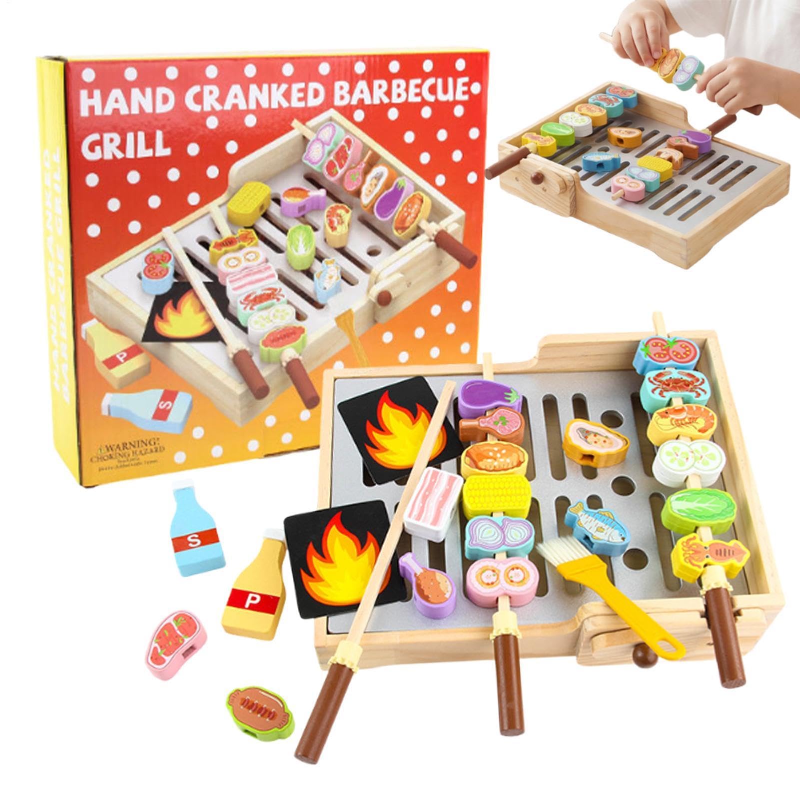 Barbecue jouet en bois interactif et réaliste haute qualité - 8
