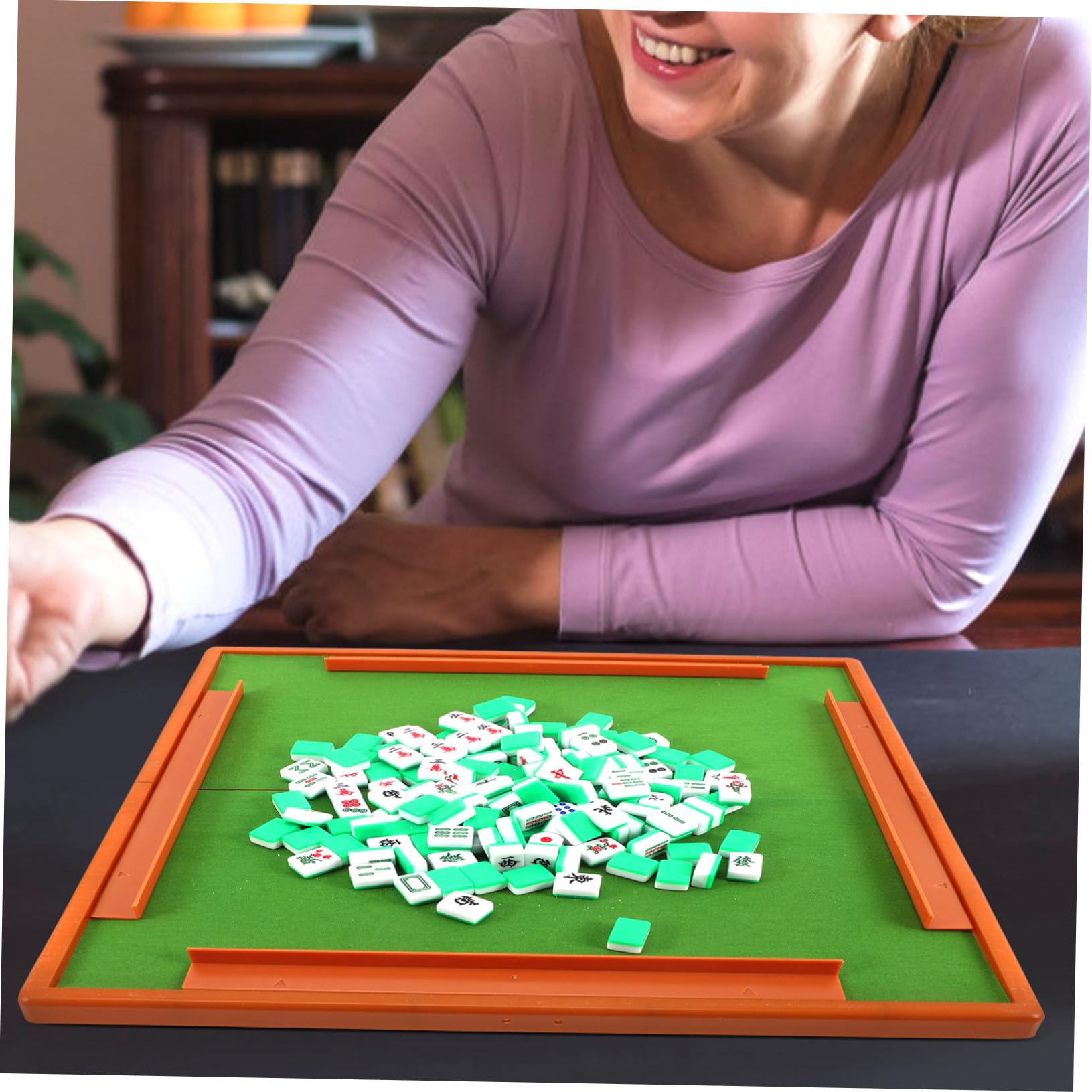 Kleines Mahjong Satz mit Klarer Gravur, 1 aus ABS Acryl Weihnachten Feier