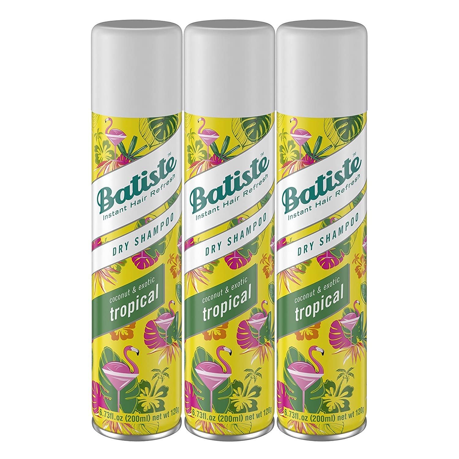 Batiste Dry Shampoo, Tropical Fragrance, Refresh Hair and Absorb Oil Between Washes, Waterless Shampoo for Added Hair Texture and Body, 6.73 OZ Dry Shampoo Bottle