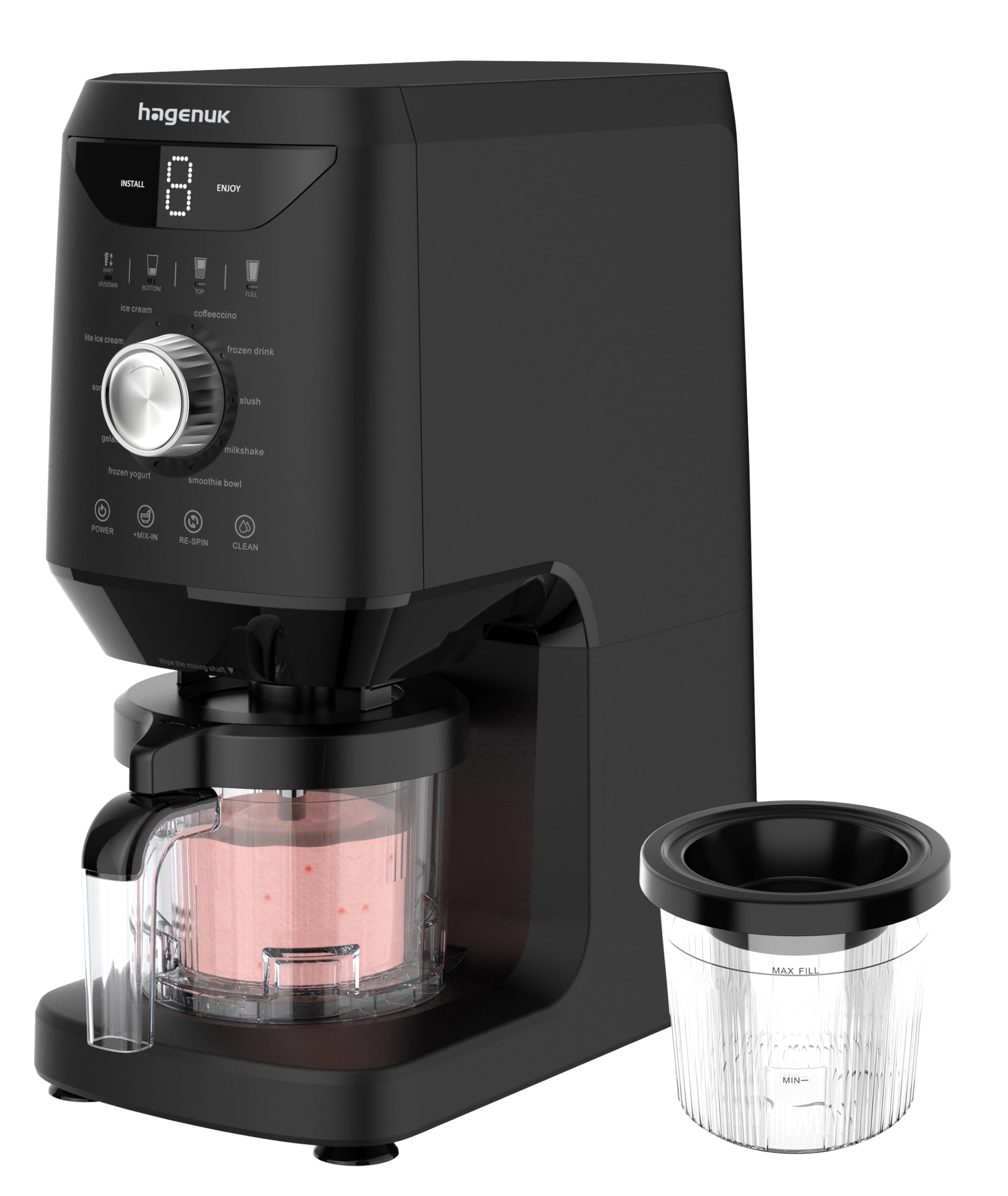 IceTwist Heladera, máquina de helados y granizado con 10 programas, heladera, sorbete, yogur congelado, granizado, batido y batido