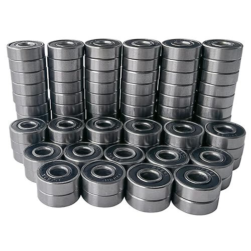 Miniatura 9 de 50 rodamientos de bolas 608-2RS  Rodamientos rígidos en miniatura blindados de doble goma para ruedas de muebles, monopatines, patines en línea,