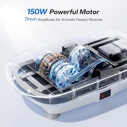 Miniatura 4 de MERACH Máquina de ejercicios con placa de vibración, equipo de entrenamiento de cuerpo entero para mujeres, pedal Bluetooth y silicona, placa de