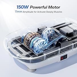 MERACH Vibration Plate Exercise Machine, Whole Body Workout Equipment for Women, Bluetooth and Silicone Pedal, Vibration Plate with Auto Mode, Vibrate Fitness Platform for Home (Grey)