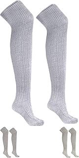 Tradicional Bávara Tracht Calcetines Largos Trachten – Calcetines Color Blanco 75 cm