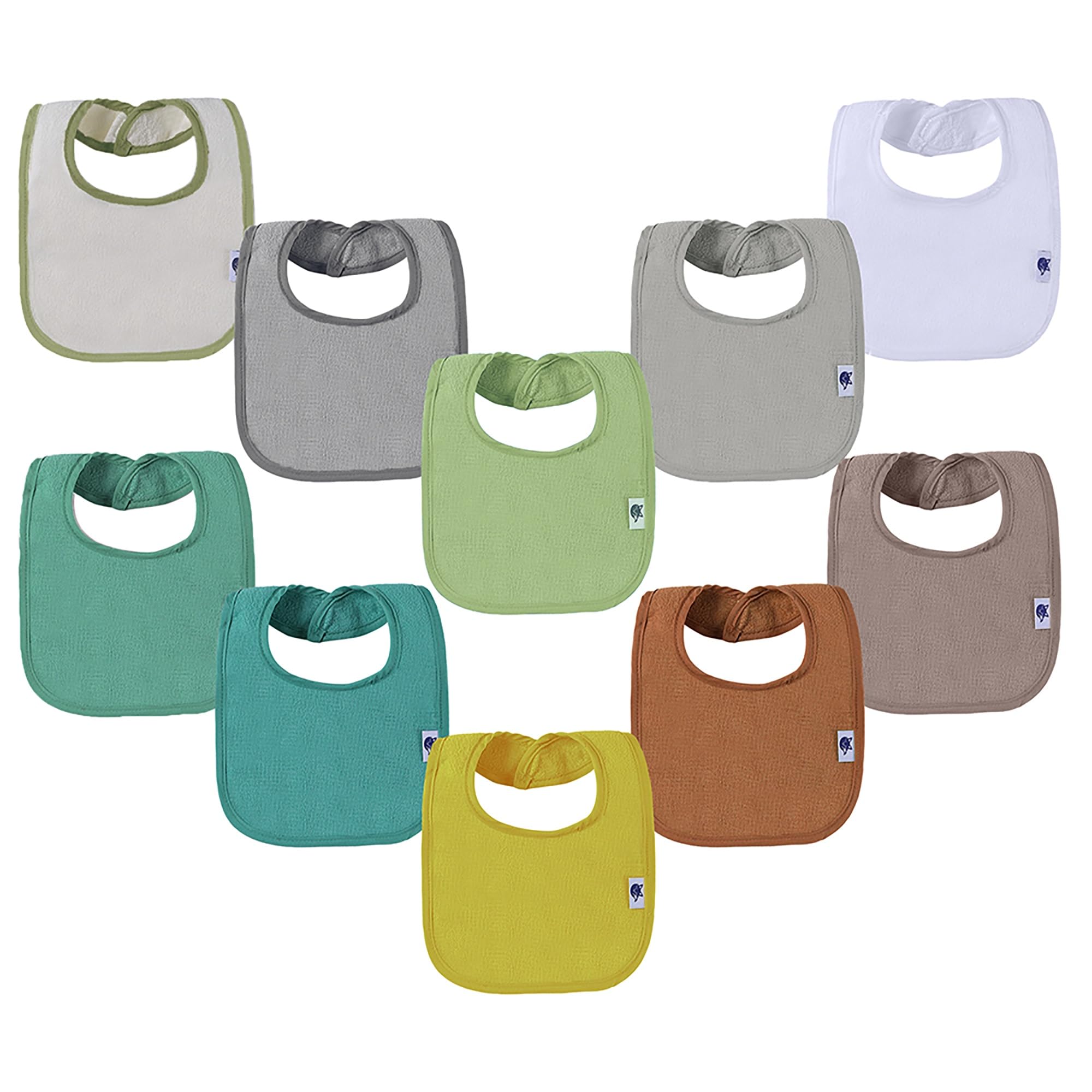 Waterproof Baby Bibs for Girls, Boy, Unisex Drool Bib Cotton Solid Knit Infant Feeding Bibs