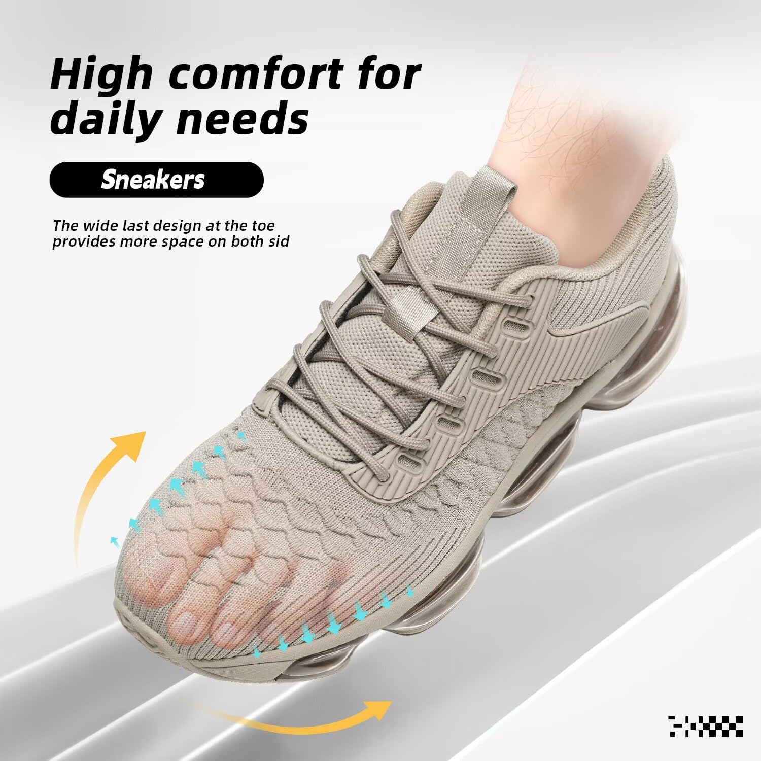 Mens Running Shoes Air Low Top Comfort Walking Lace Up Sneakers Breathable Fashion Tennis Sport Gym Fitness Cross Trainers