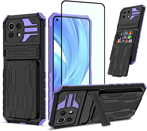 Miniatura 8 de Funda de teléfono para Xiaomi 11 Lite 5G11 Lite 5G NEMi 11 Youth Case con protector de pantalla, cartera desmontable titular de tarjeta de crédito