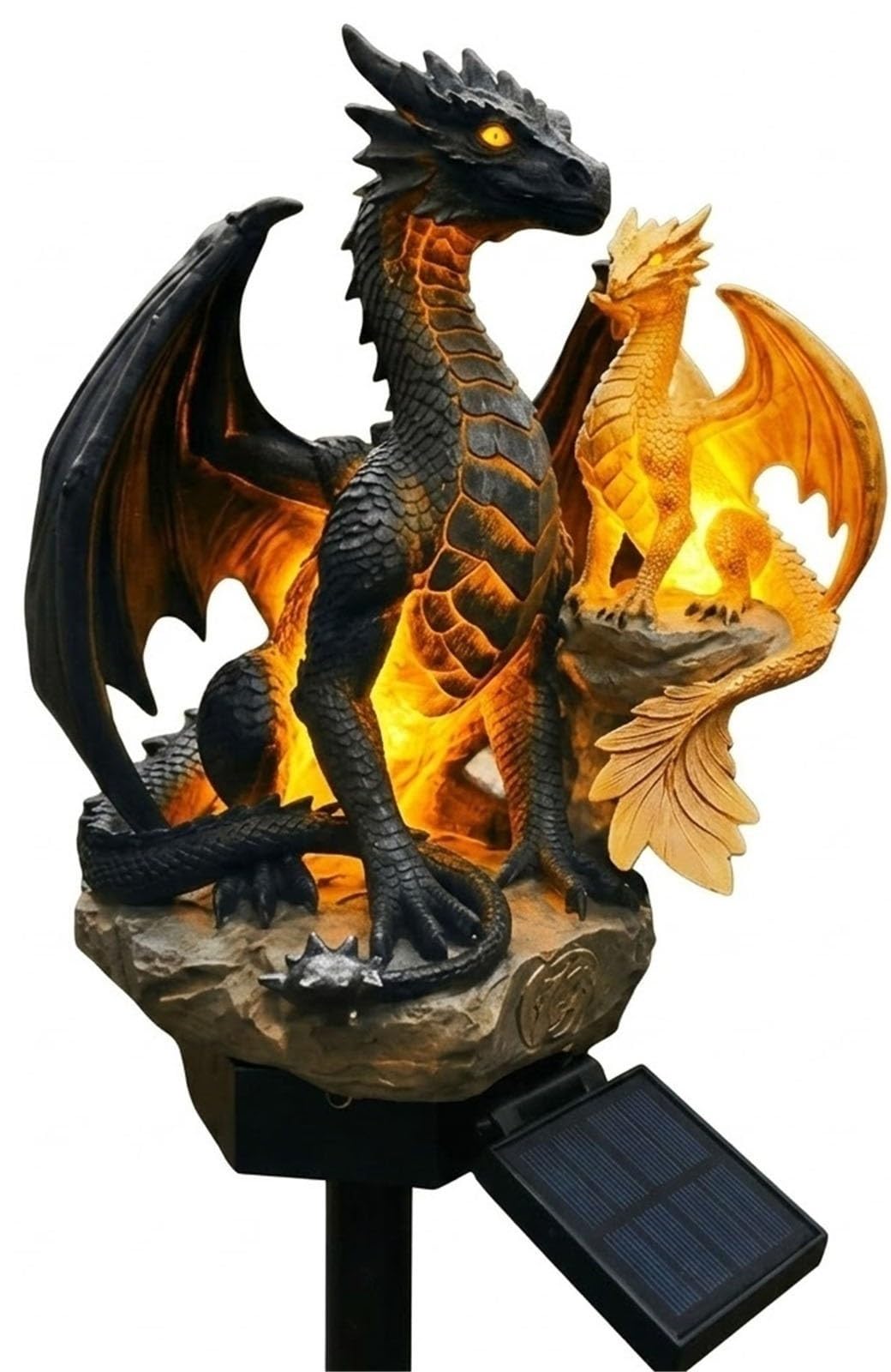 Hufenyu Style 2 Gothic Garden Resin Dragon Statue Ground Stake