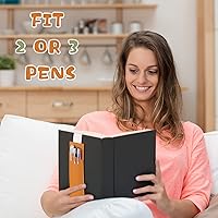 Vista 3 de Clabby 4 piezas de soporte para bolígrafos ajustable con banda elástica de piel sintética para cuadernos, funda para bolígrafos para diarios de tapa