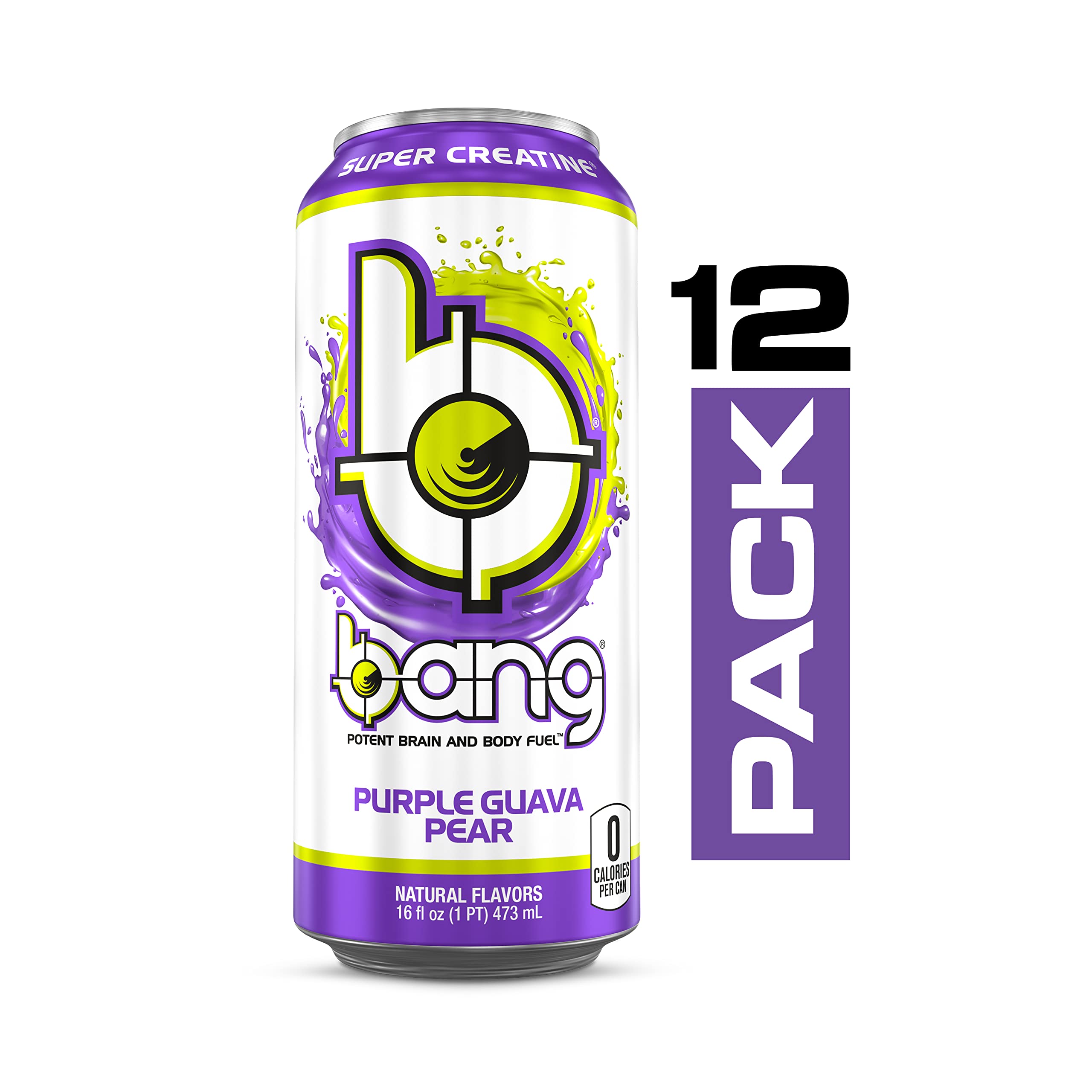 Bang Purple Guava Pear Energy Drink, 0 Calories, Sugar Free with Super