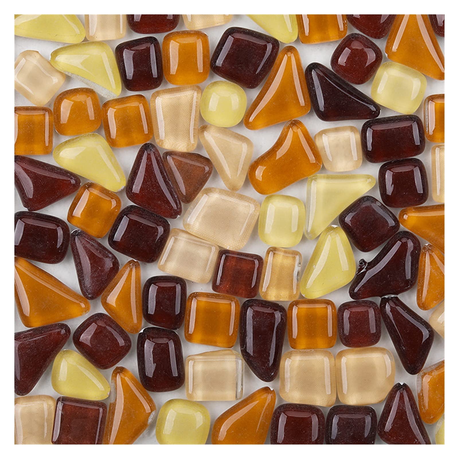 Azulejos de mosaico poligonales Arts, Azulejos de mosaico vidrio 900 g, forma irregular, multicolor, 500 piezas(900g Coffee)
