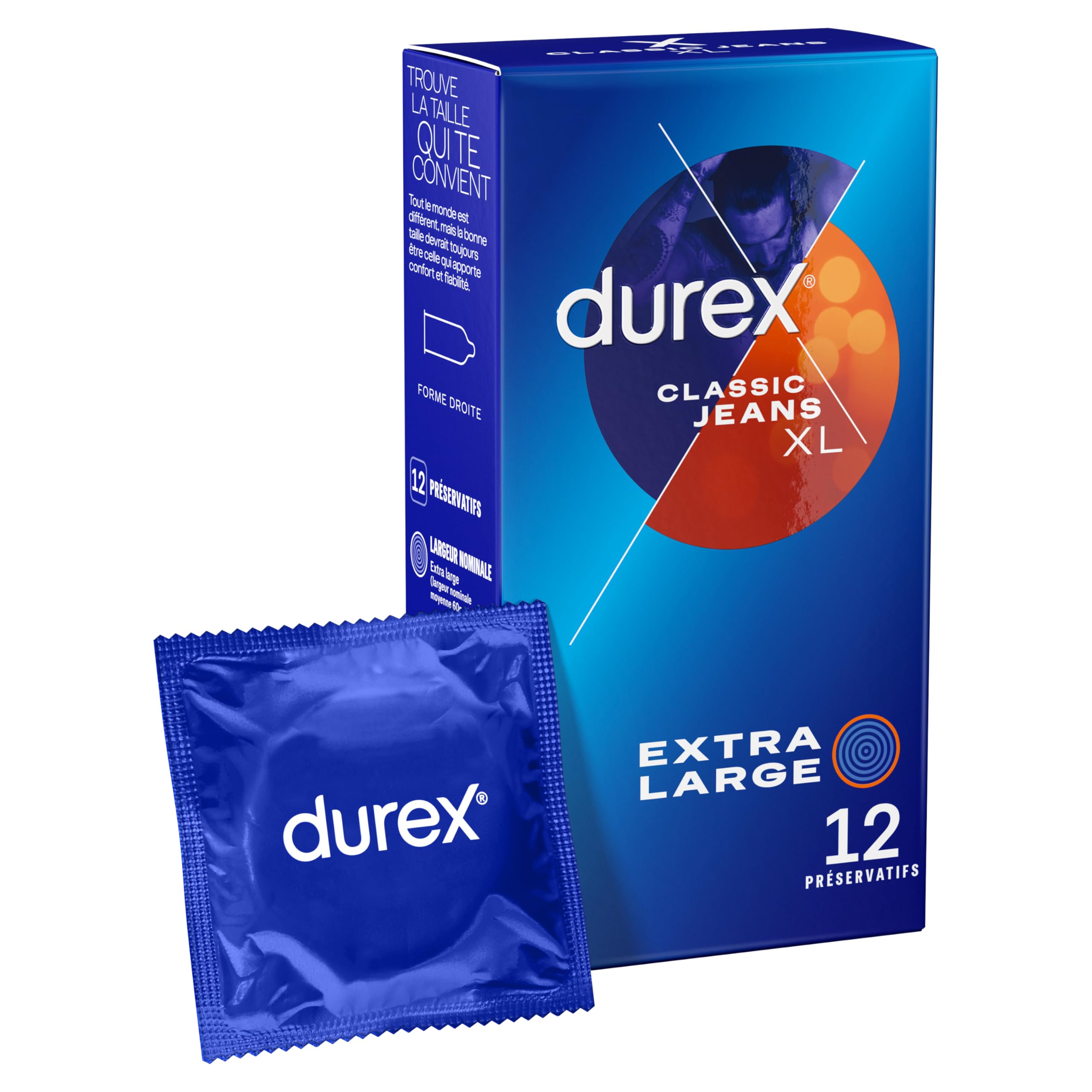 Durex Classic Jeans XL 12 Preservatifs Extra Larges