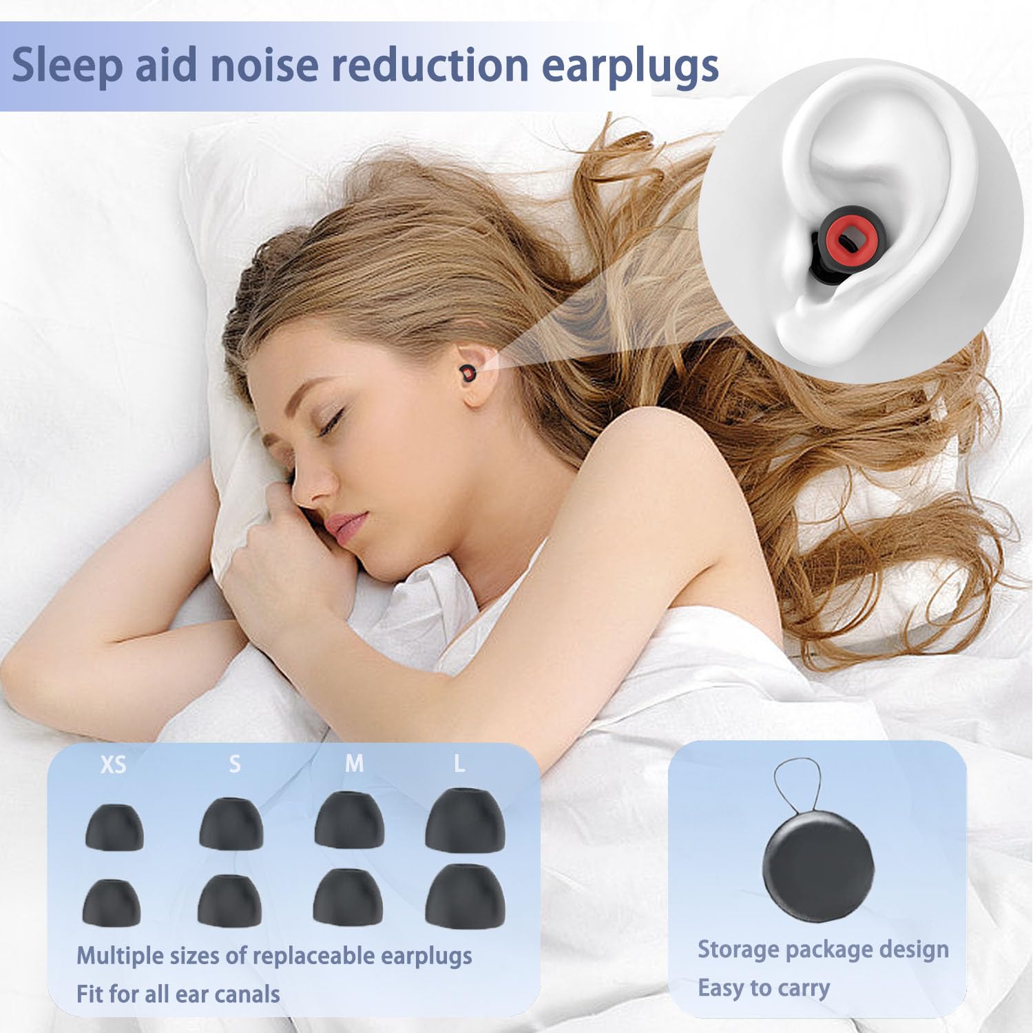 Motorcycle Earplugs - 27dB Noise Reduction, Earplugs for Sleeping Noise Cancelling, Moto Earplug for Motorcycles Reduce Wind Noise, Super Soft Reusable Washable Silicone Ear Plugs (2 Pairs)